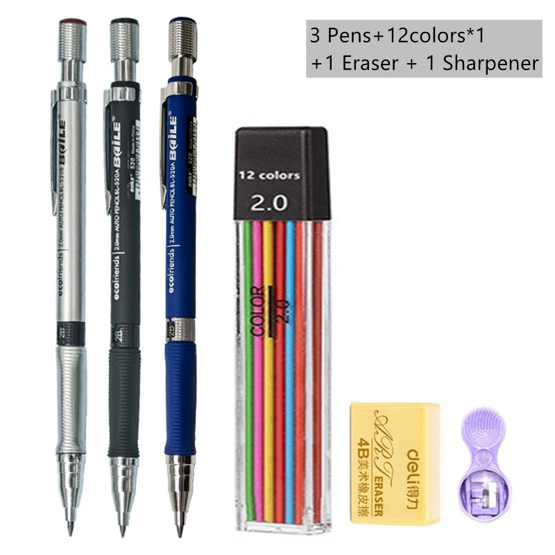 2.0 mm Mechanical Pencil Set with Lead Refills