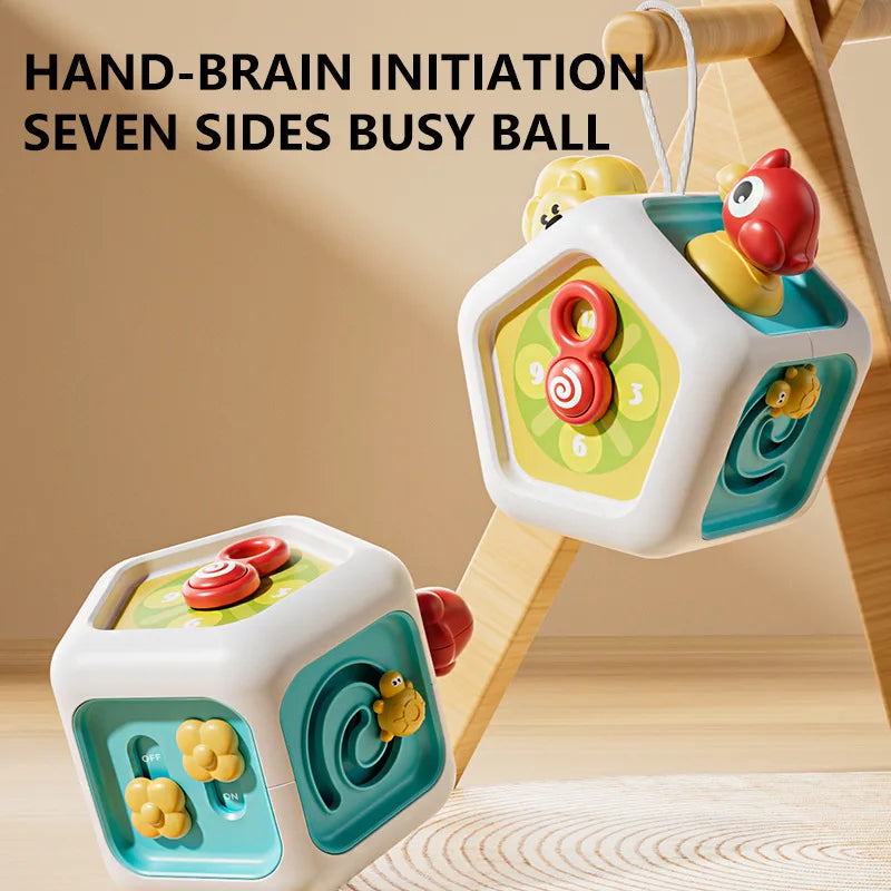 Montessori Busy Board Cube – Sensory Learning Toy for Toddlers