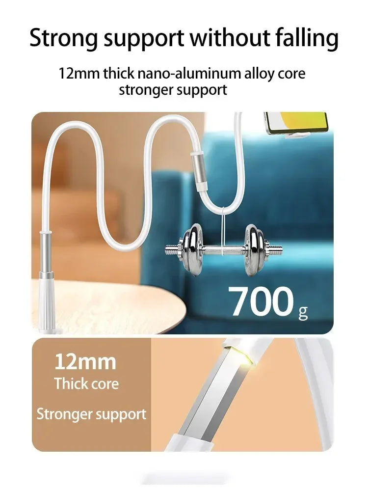 Flexible Long-Arm Phone Holder for Bed & Desk