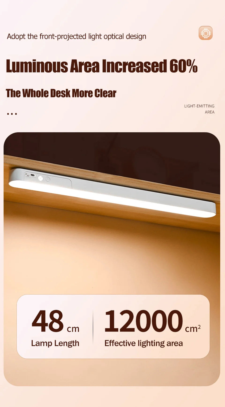 Rechargeable LED Light Bar Lamp – Desk, Bedside & Cabinet