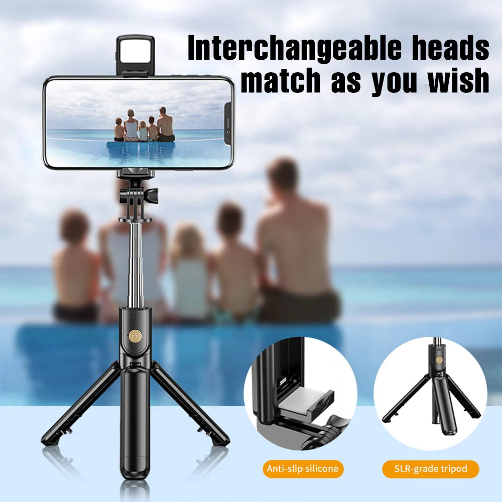 Selfie Stick Tripod with Fill Light – Wireless Remote