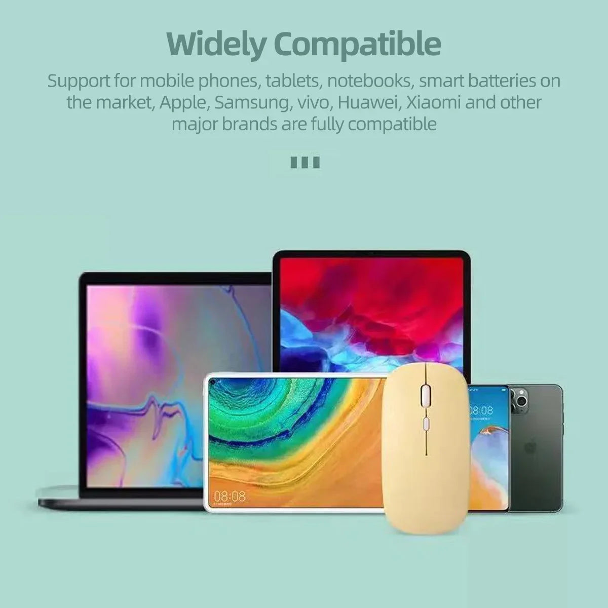 Silent Wireless Bluetooth Mouse – Slim & Portable