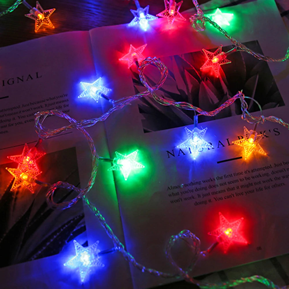 LED Star Fairy Lights – Indoor/Outdoor String Garland