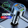 5-in-1 Fast Car Charger – USB-C PD & USB Ports