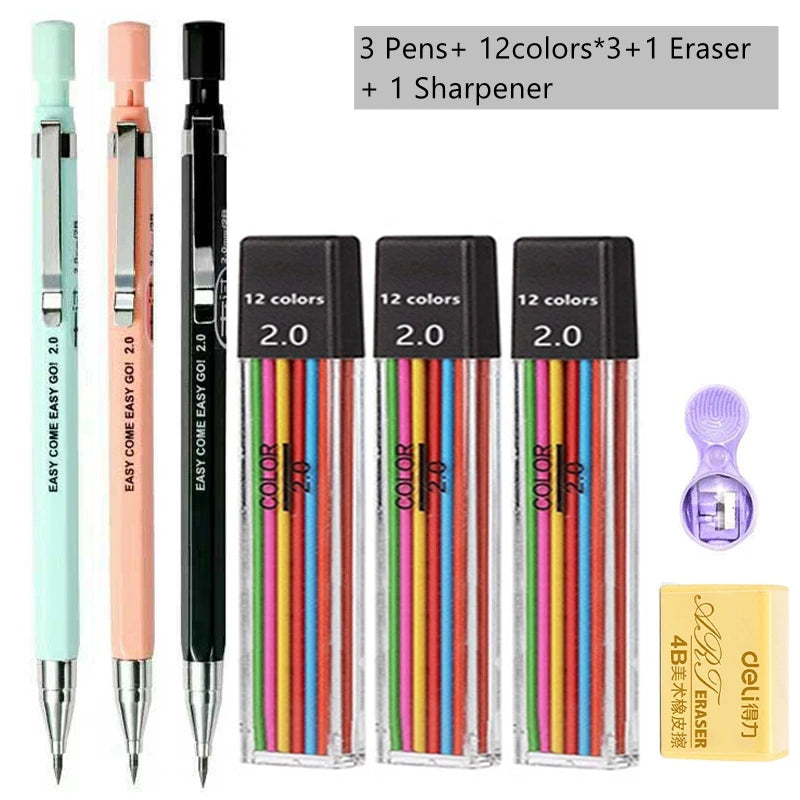 2.0 mm Mechanical Pencil Set with Lead Refills