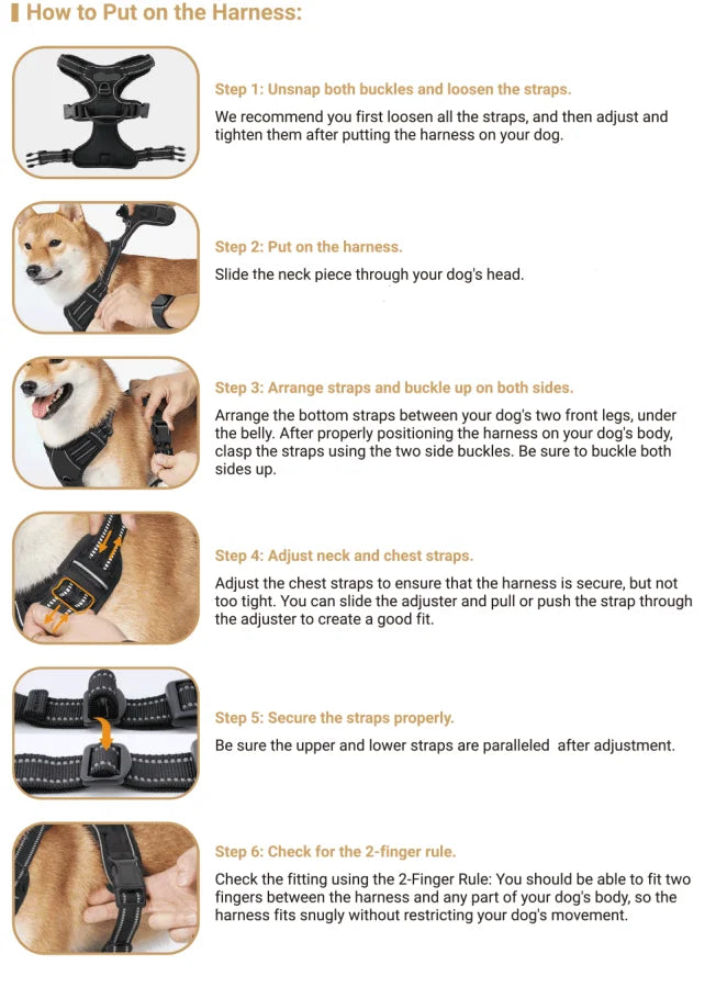 No-Pull Dog Harness – Front Clip, Reflective