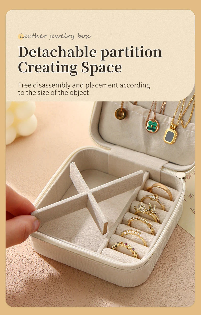 Portable Mini Jewelry Travel Case – PU Leather Organizer