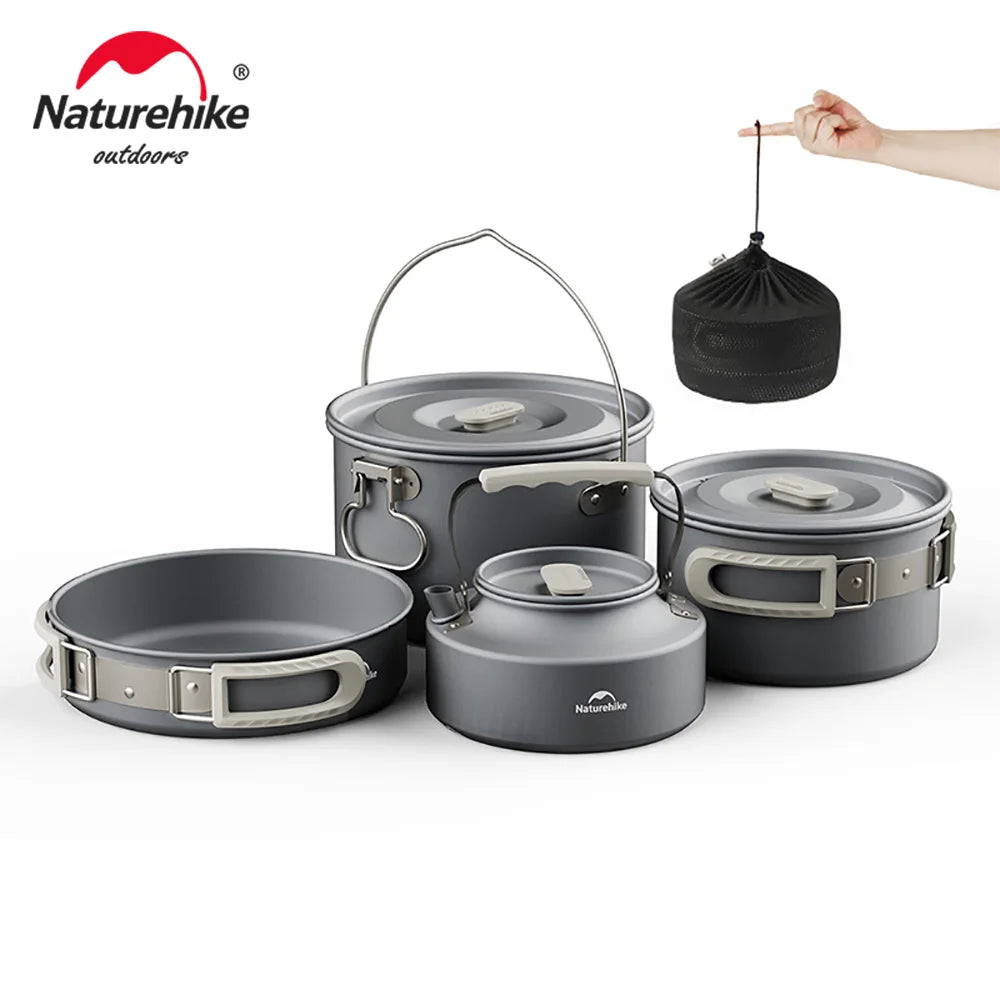 Camping Cookware Mess Kit – Portable Pot & Frying Pan Set