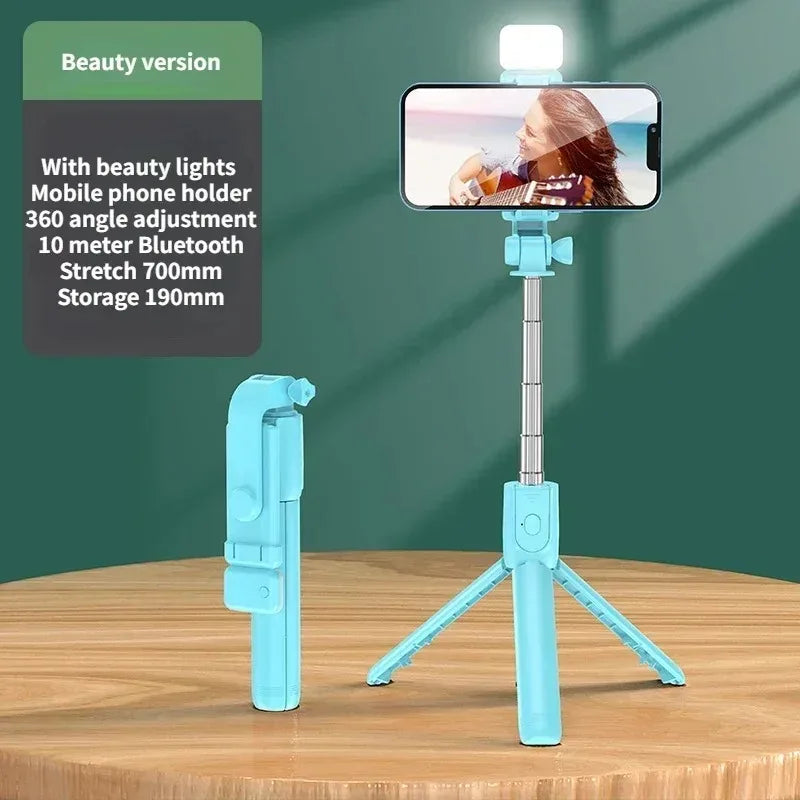 Selfie Stick Tripod with Fill Light – Wireless Remote