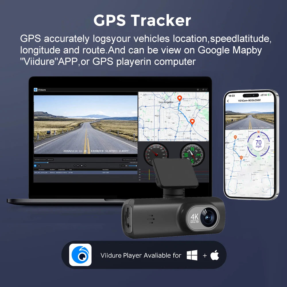 4K WiFi Dash Cam – Dual Lens