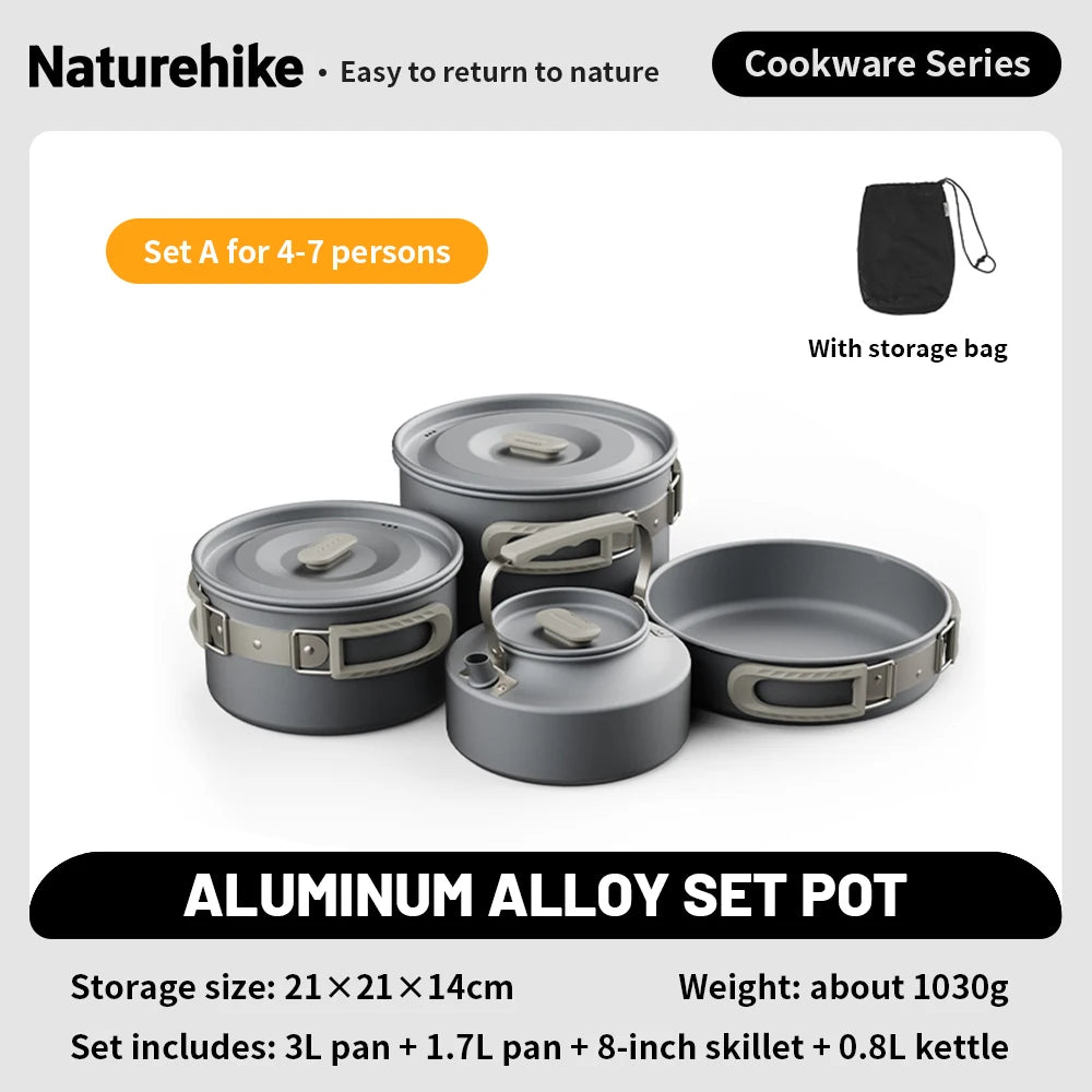 Camping Cookware Mess Kit – Portable Pot & Frying Pan Set