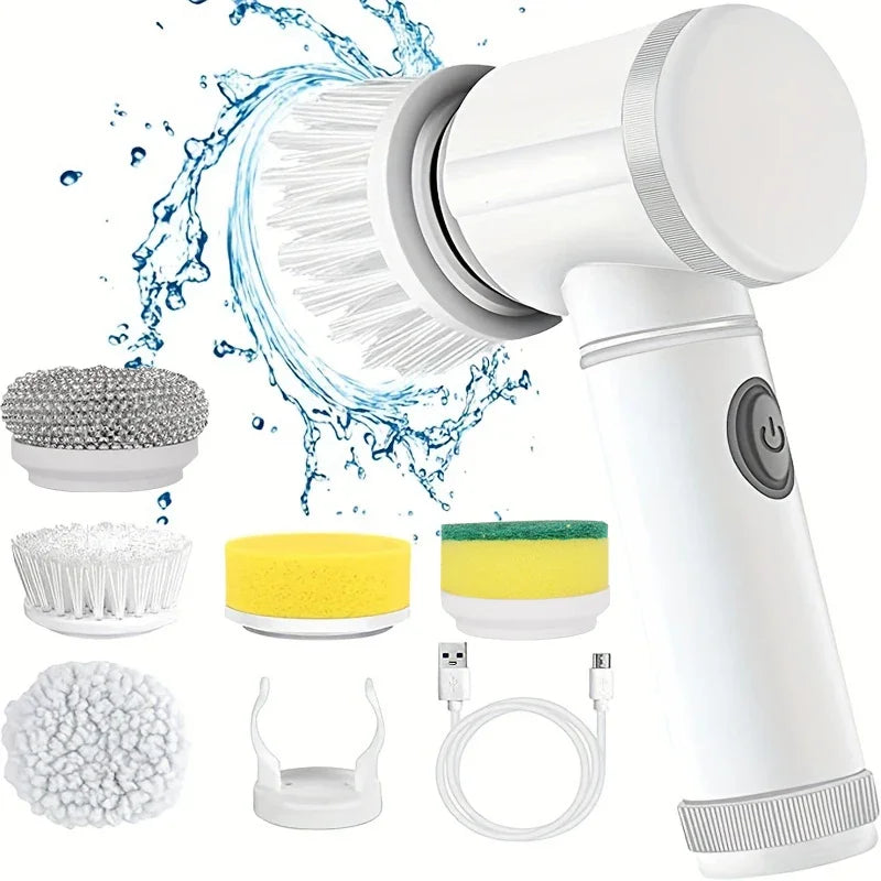 5-in-1 Electric Spin Scrubber – Bathroom & Tile Brush