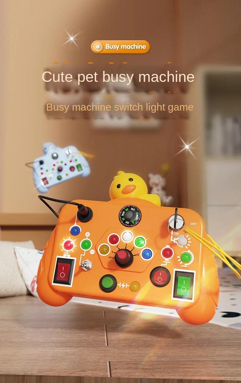 Montessori Busy Board with LED Lights & Switches
