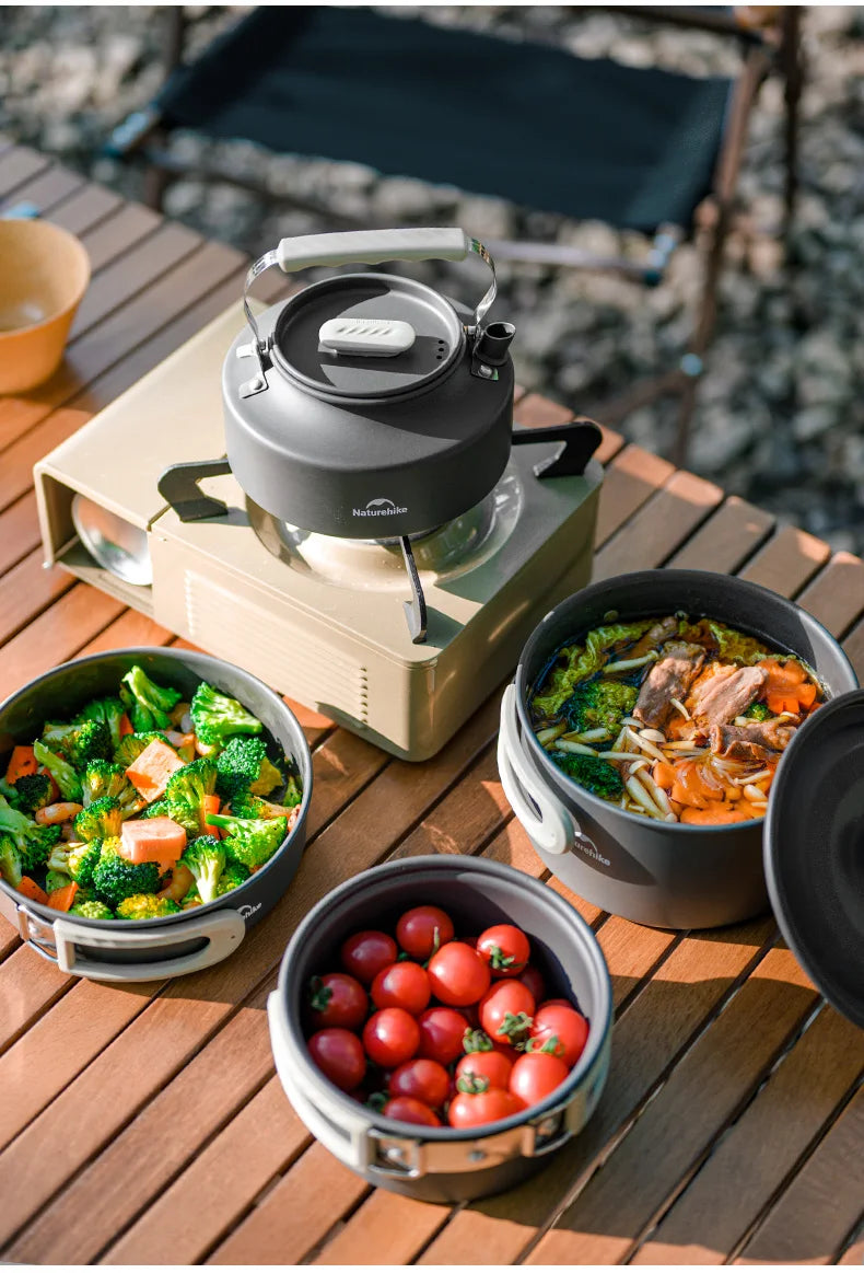 Camping Cookware Mess Kit – Portable Pot & Frying Pan Set