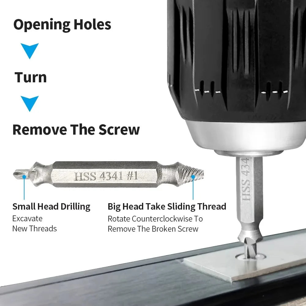6-Piece Screw Extractor Set – Remove Stripped Screws