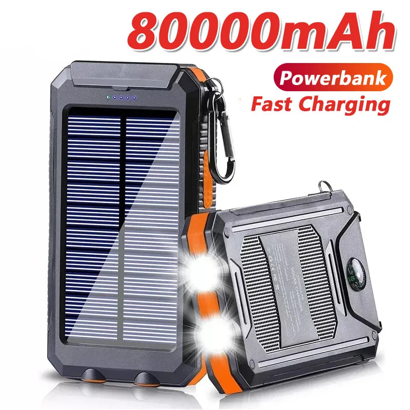 Solar Power Bank with LED Light – Outdoor Portable Charger