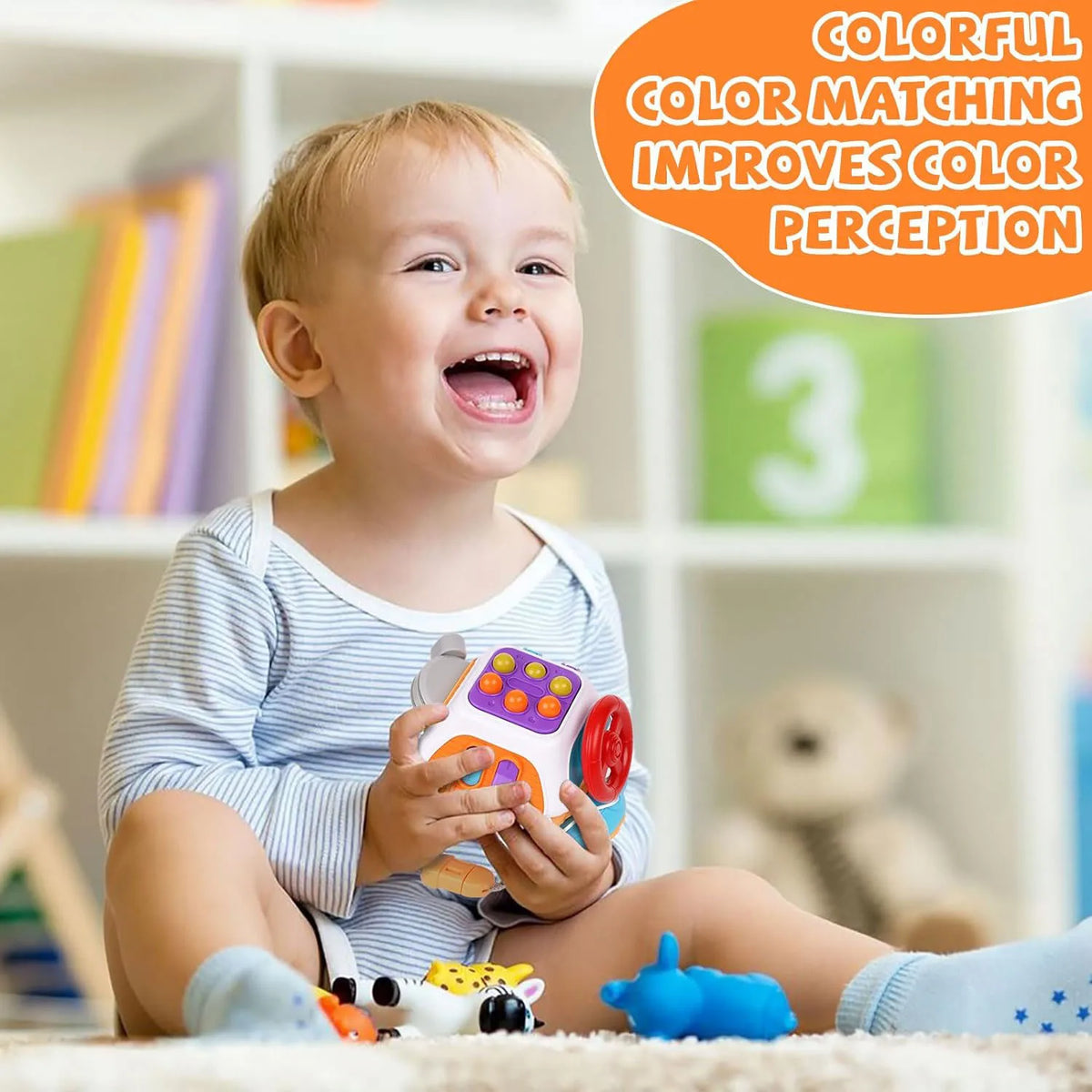 Montessori Busy Board Cube – Sensory Learning Toy for Toddlers
