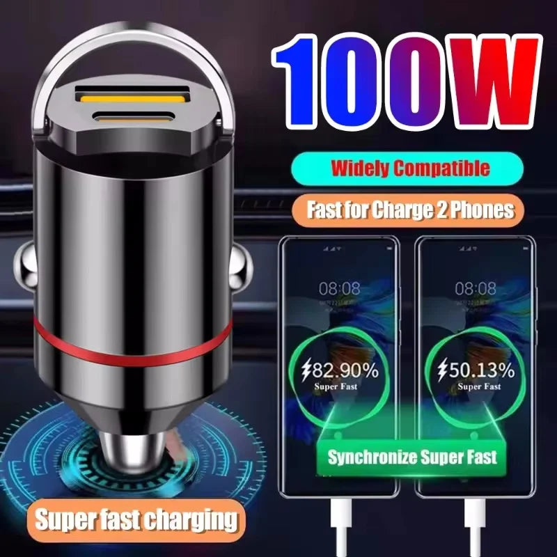 Mini Fast Car Charger – USB & USB-C