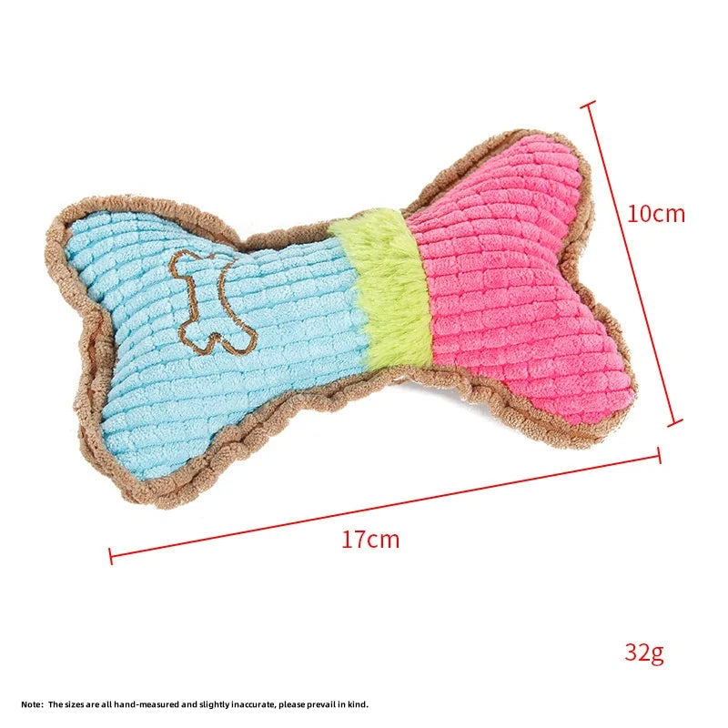 Plush Squeaky Dog Bone Toy