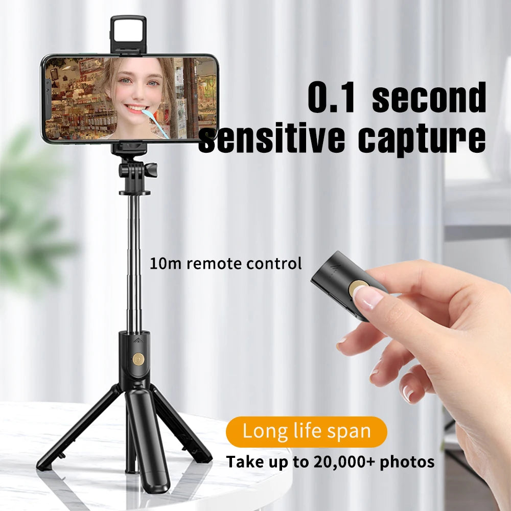 Selfie Stick Tripod with Fill Light – Wireless Remote