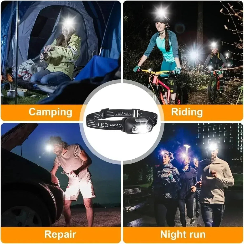 Rechargeable LED Headlamp with Motion Sensor – Super Bright