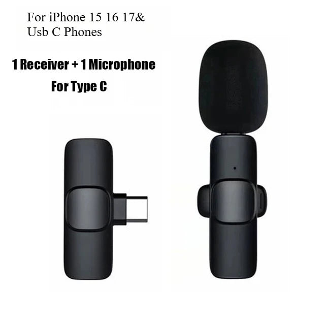 Wireless Lavalier Microphone – Noise Cancelling Mini Mic for Vlogging