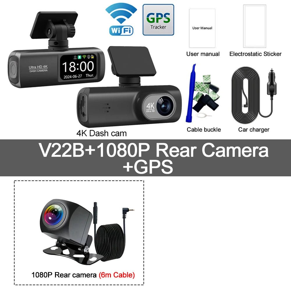 4K WiFi Dash Cam – Dual Lens