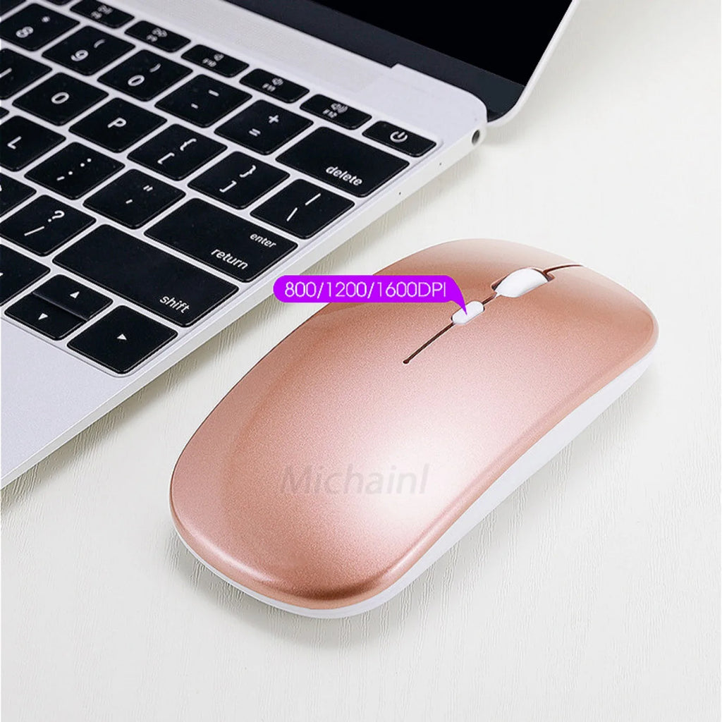 Rechargeable Silent Wireless Mouse – Bluetooth + USB