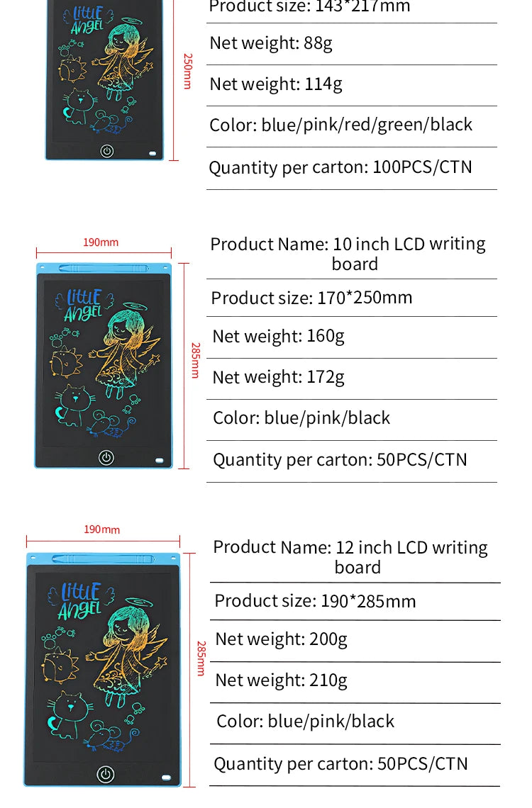 LCD Drawing Tablet for Kids – Rechargeable Doodle Board