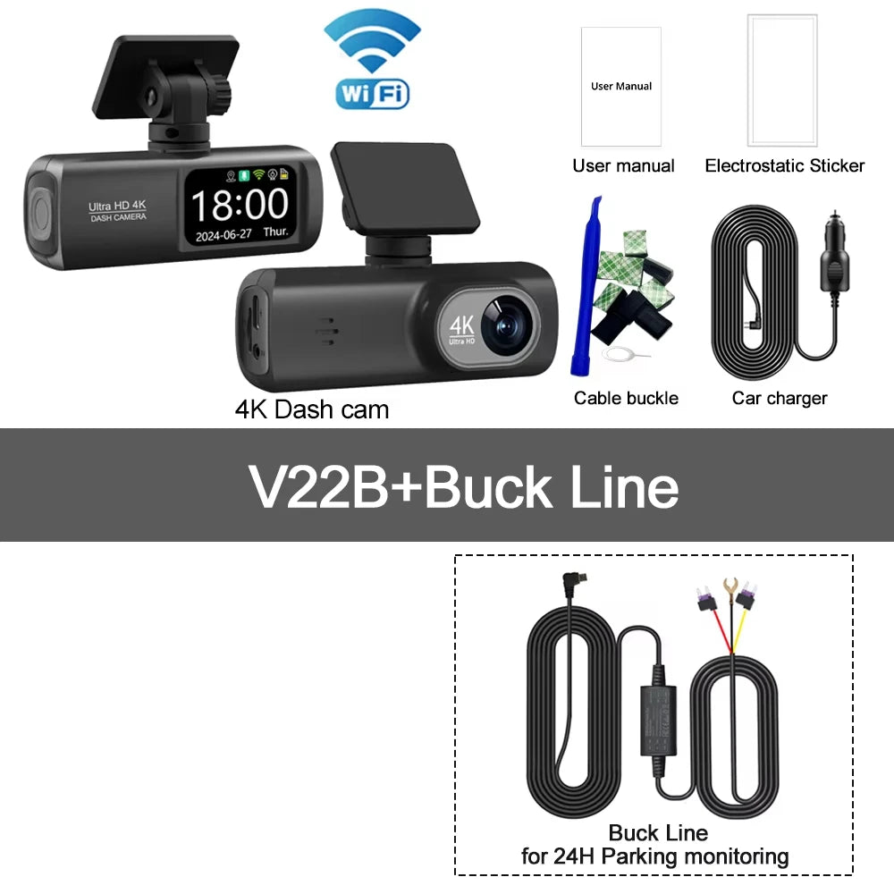 4K WiFi Dash Cam – Dual Lens