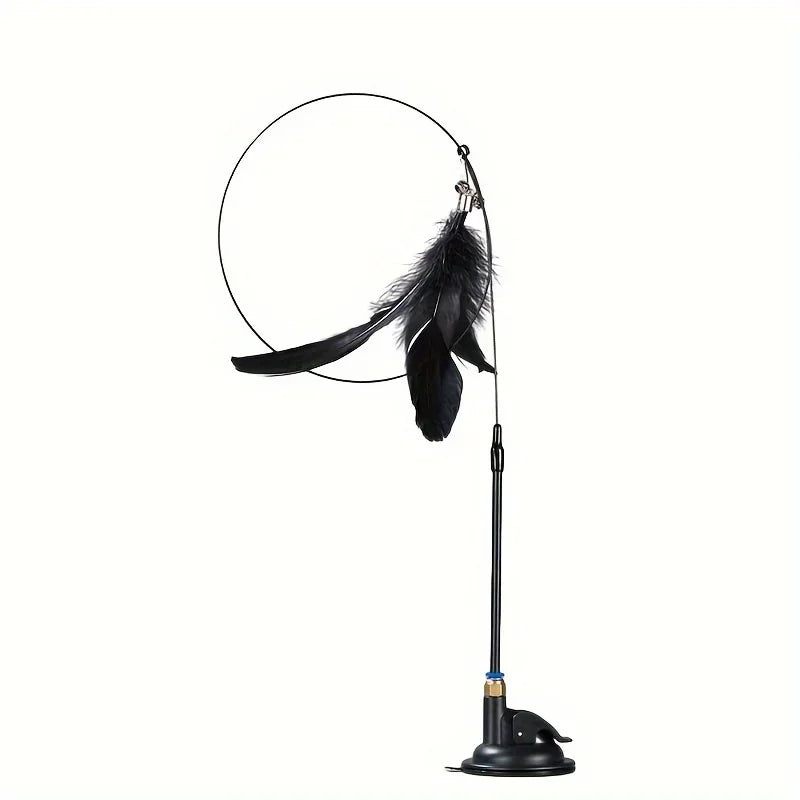Interactive Cat Feather Wand with Bell