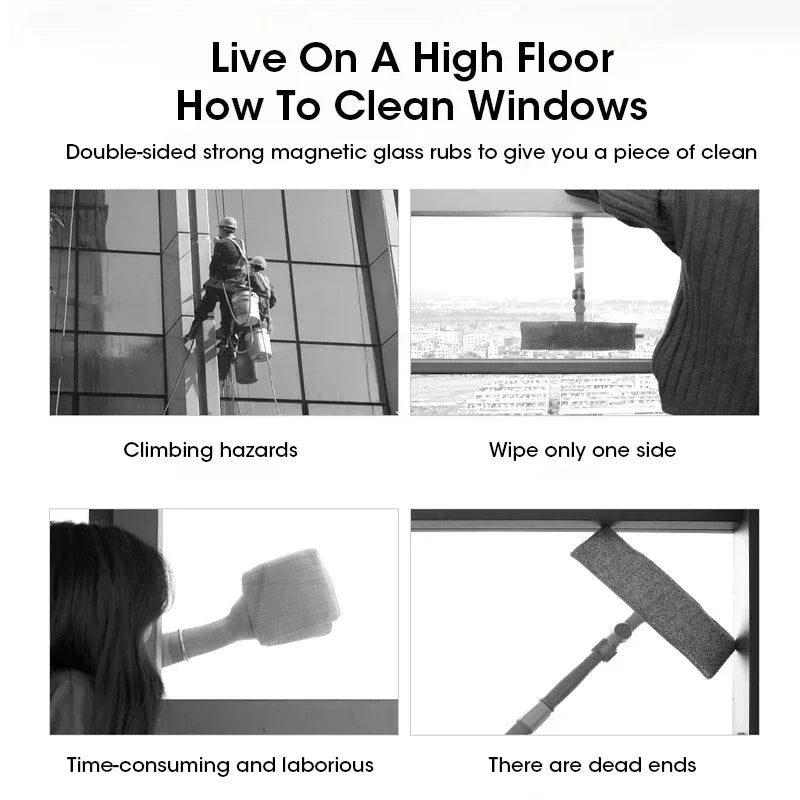 Magnetic Double-Sided Window Cleaner – High-Efficiency