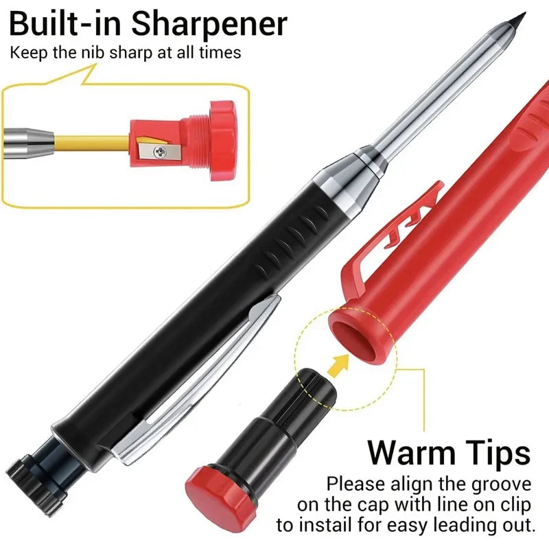 Carpenter Mechanical Pencil with Built-In Sharpener
