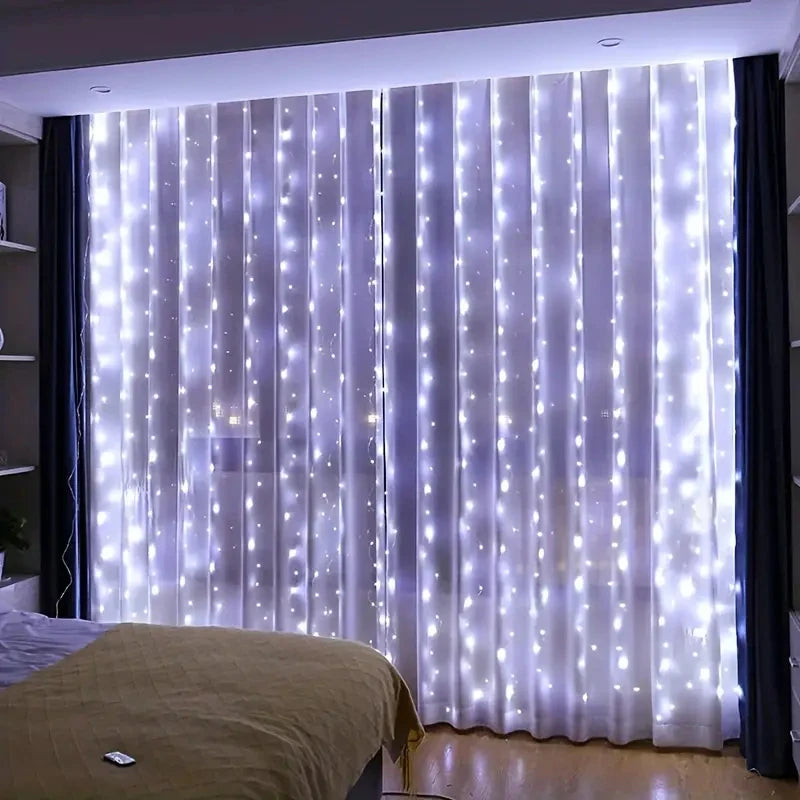 LED Curtain String Lights – USB, Remote Control