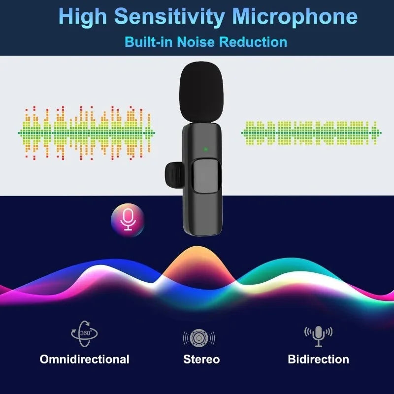 Wireless Lavalier Microphone – Noise Cancelling Mini Mic for Vlogging