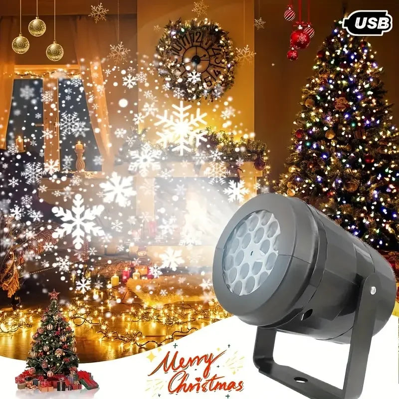 USB Snowflake Projector Light – Christmas Night Light