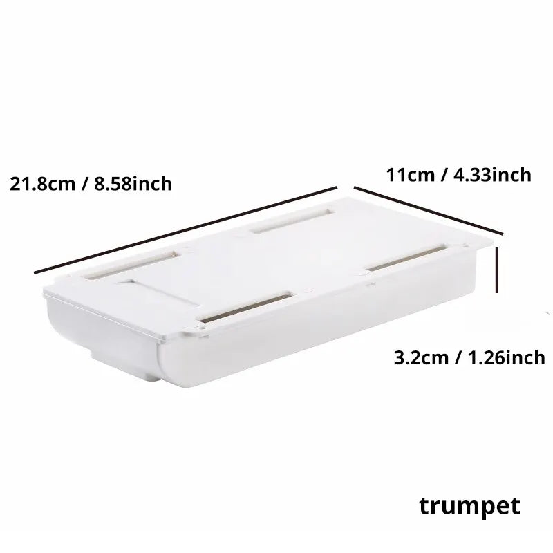 Under-Desk Self-Adhesive Hidden Drawer Organizer