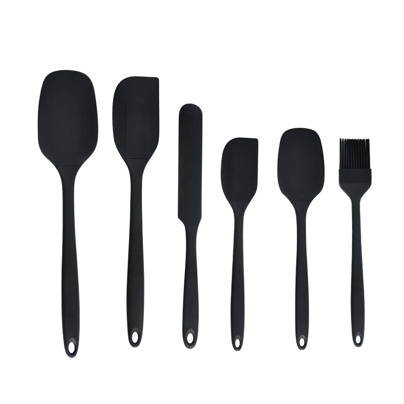 6-Piece Silicone Baking Utensil Set – Spatulas, Scraper & Brush