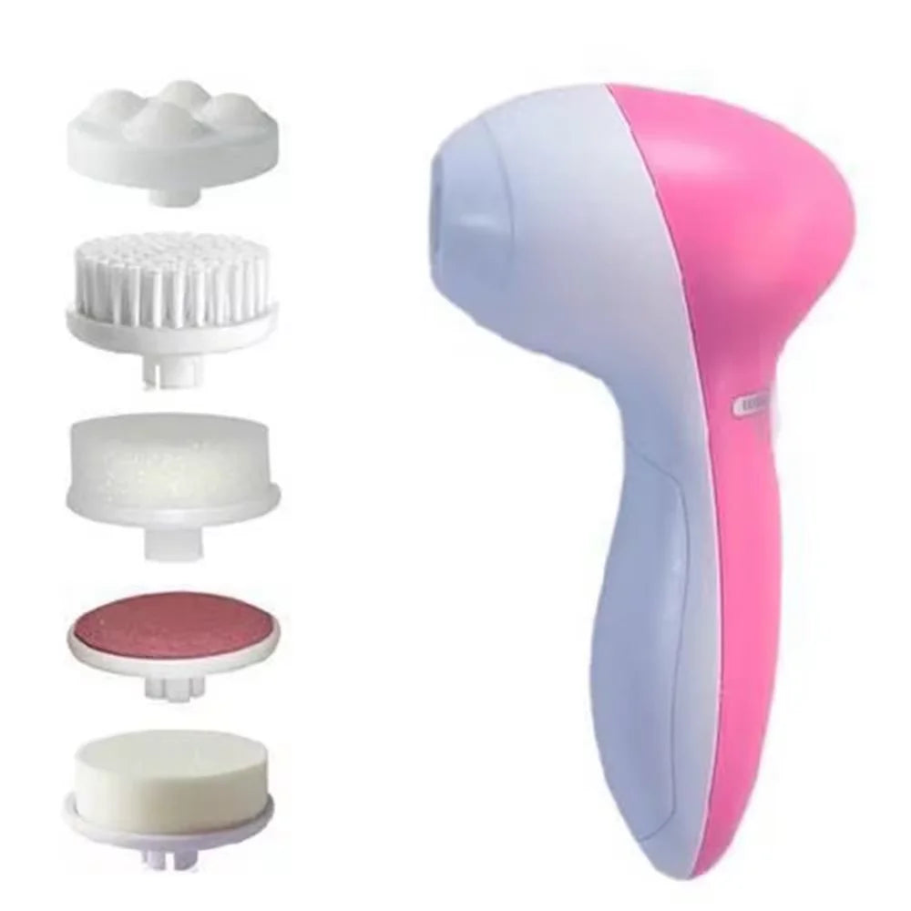 5-in-1 Electric Facial Cleansing Brush – Rechargeable Face Spa