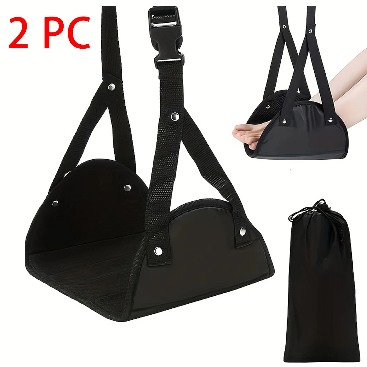 Adjustable Foot Hammock – Desk, Car & Airplane Footrest