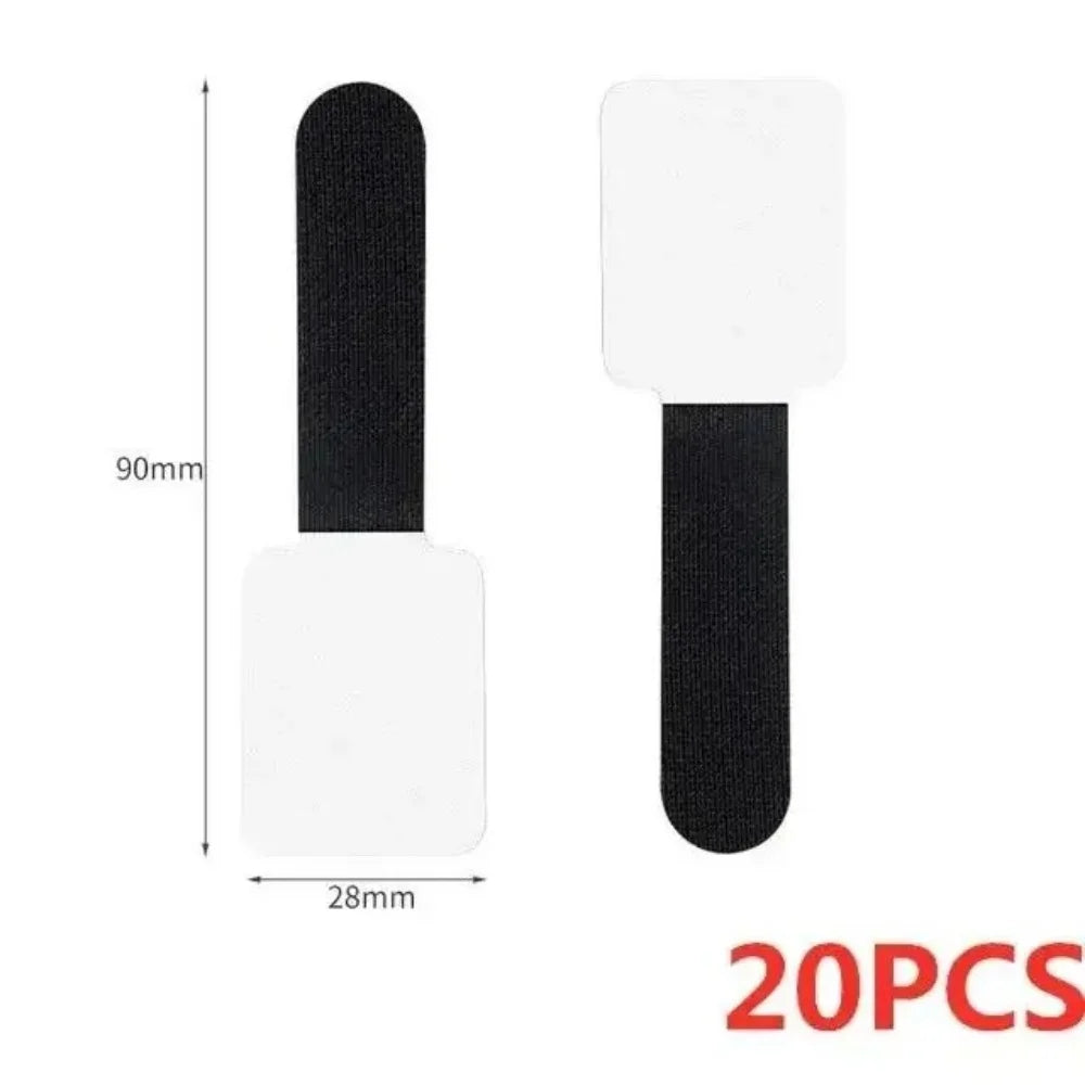 20-Pack Reusable Cable Management Straps – Self-Adhesive