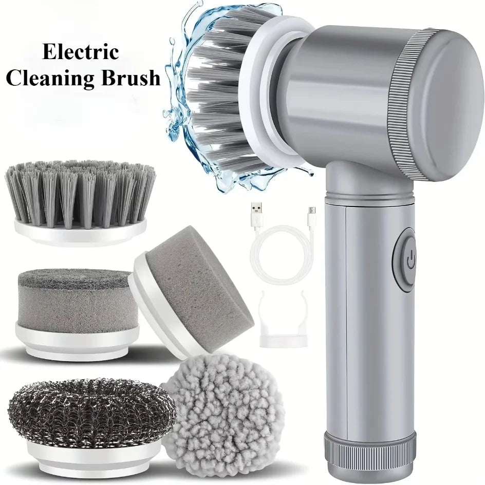 5-in-1 Electric Spin Scrubber – Bathroom & Tile Brush