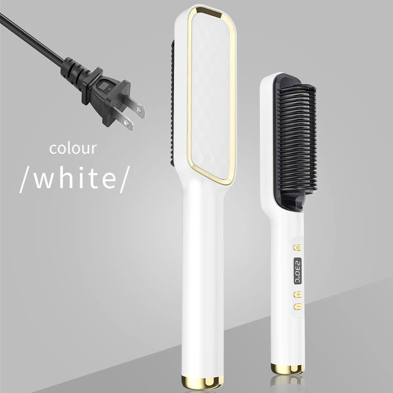 2-in-1 Hot Comb Hair Straightener Brush – Fast Heat, Anti-Scald