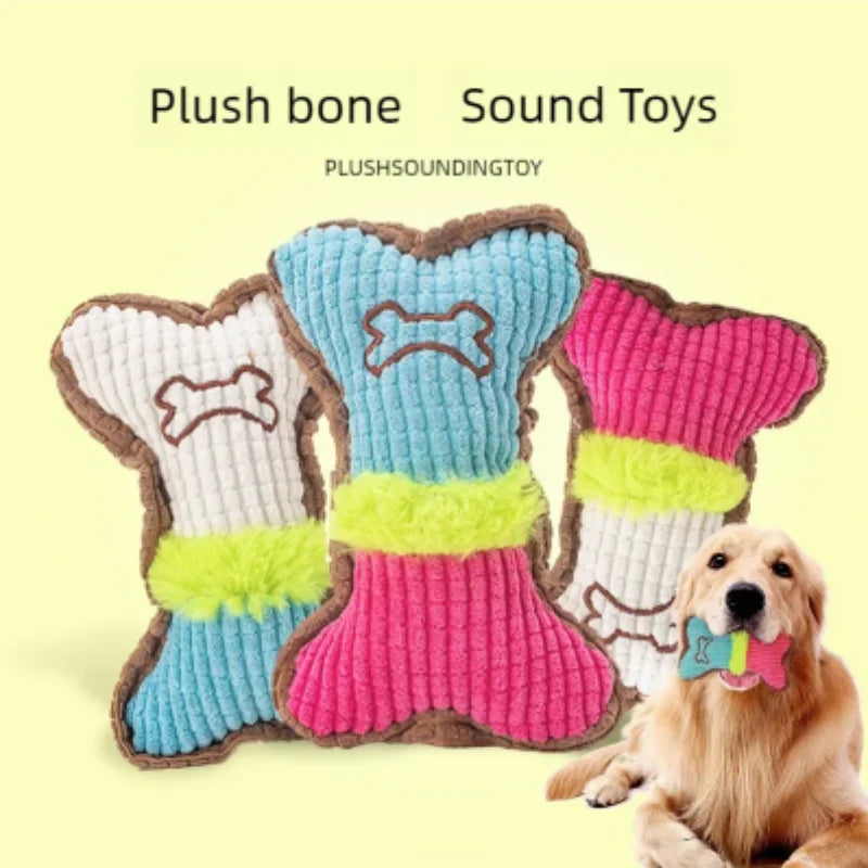 Plush Squeaky Dog Bone Toy
