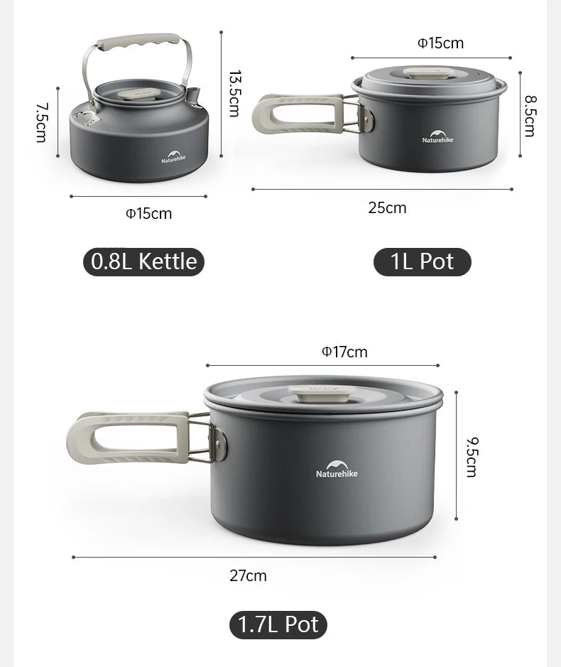 Camping Cookware Mess Kit – Portable Pot & Frying Pan Set