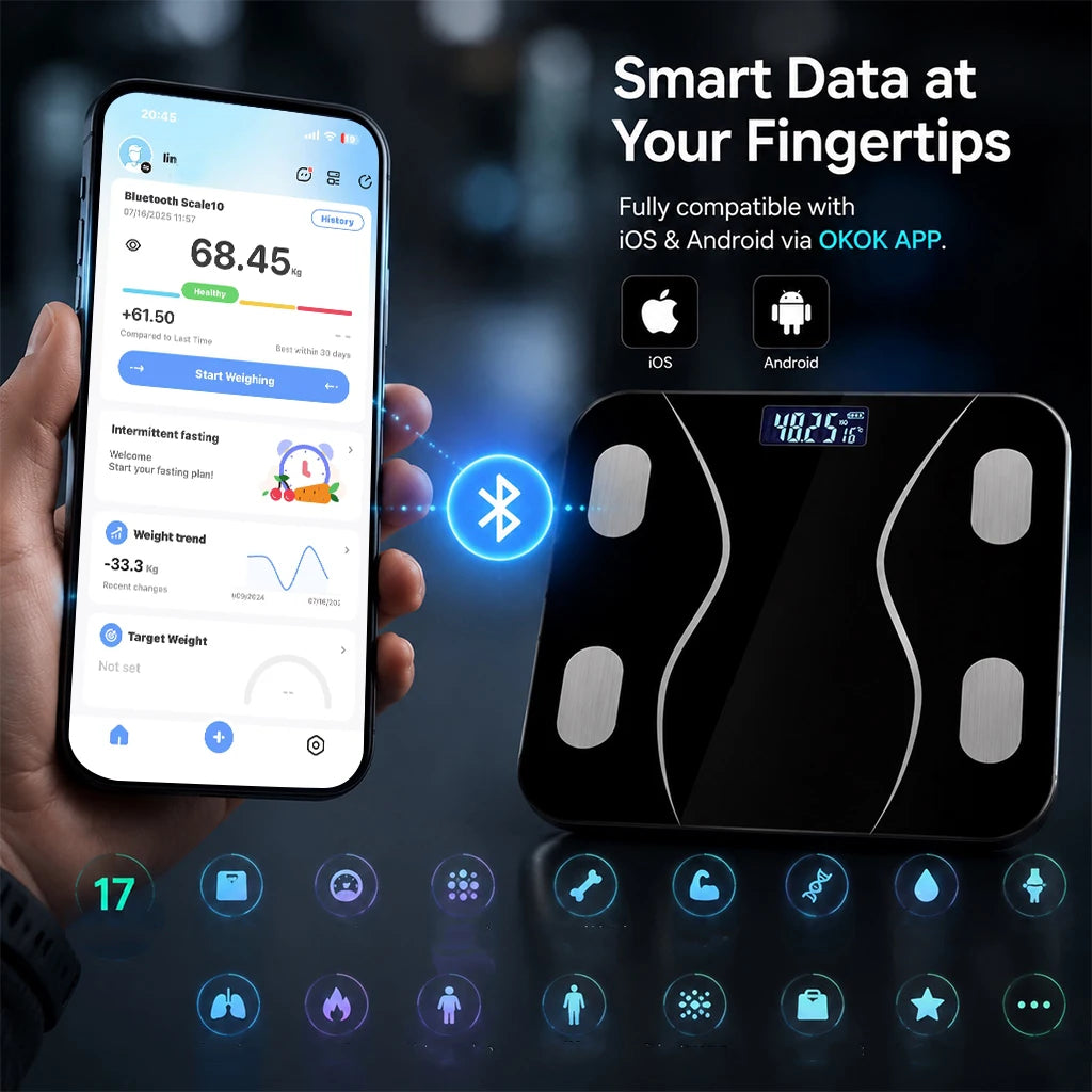 Smart Body Scale – Bluetooth App Sync