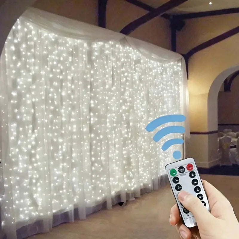LED Curtain String Lights – USB, Remote Control