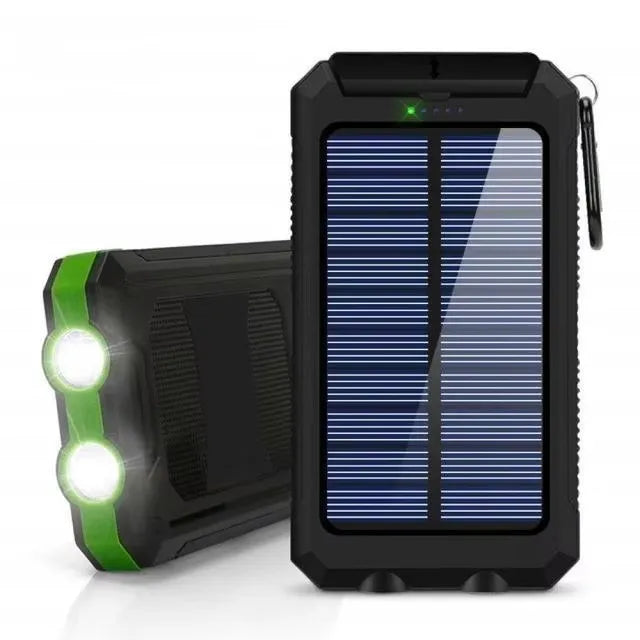 Solar Power Bank with LED Light – Outdoor Portable Charger