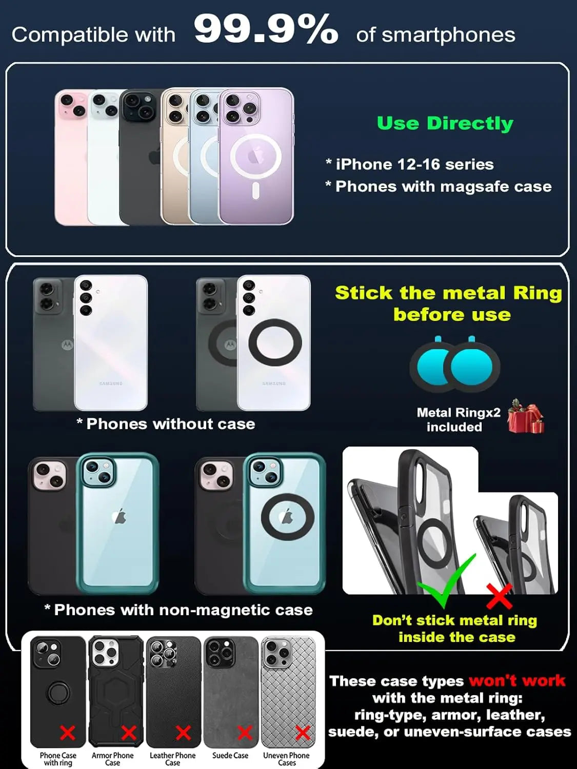 Magnetic Vacuum Suction Phone Holder – MagSafe-Compatible