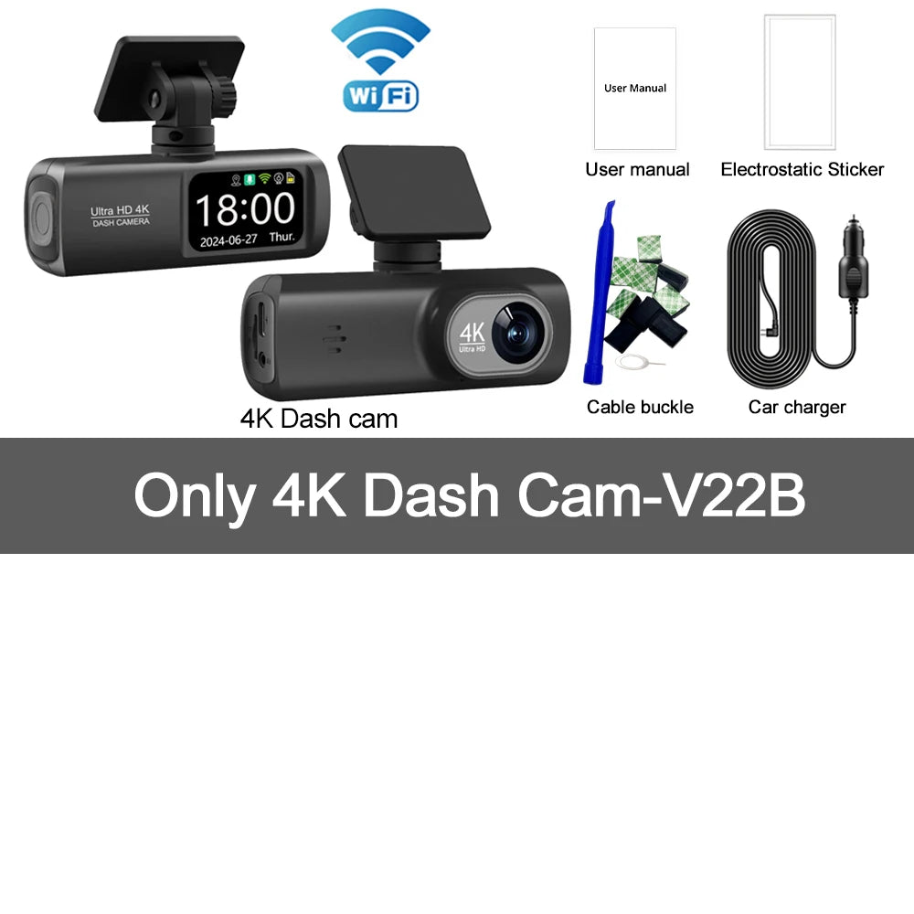 4K WiFi Dash Cam – Dual Lens